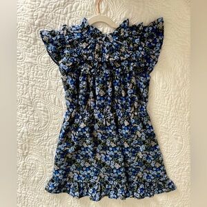 Janie and Jack blue floral ruffle dress